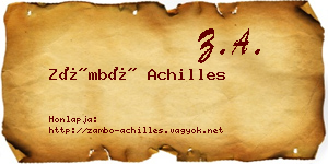 Zámbó Achilles névjegykártya